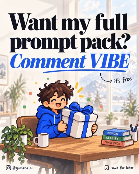 Want my full prompt pack? Comment VIBE